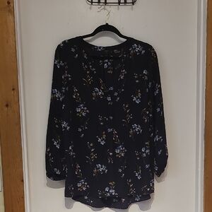 Floral Black Blouse